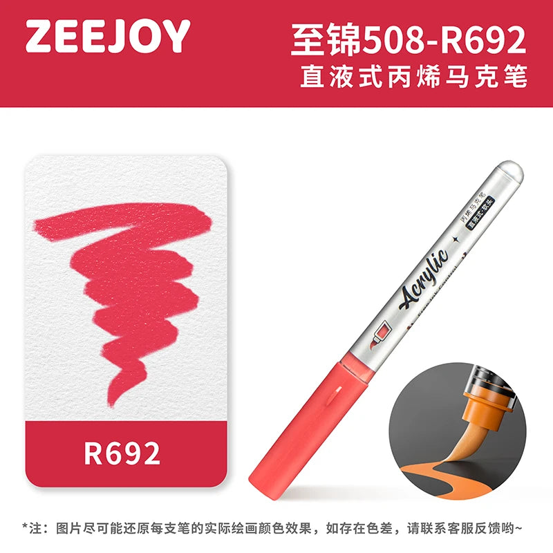 ZEEJOY 120/12/1 Colors Direct Liquid Acrylic Marker Pens Waterproof Pen Soft Brush Nib for Manga School Art Supplies Stationery