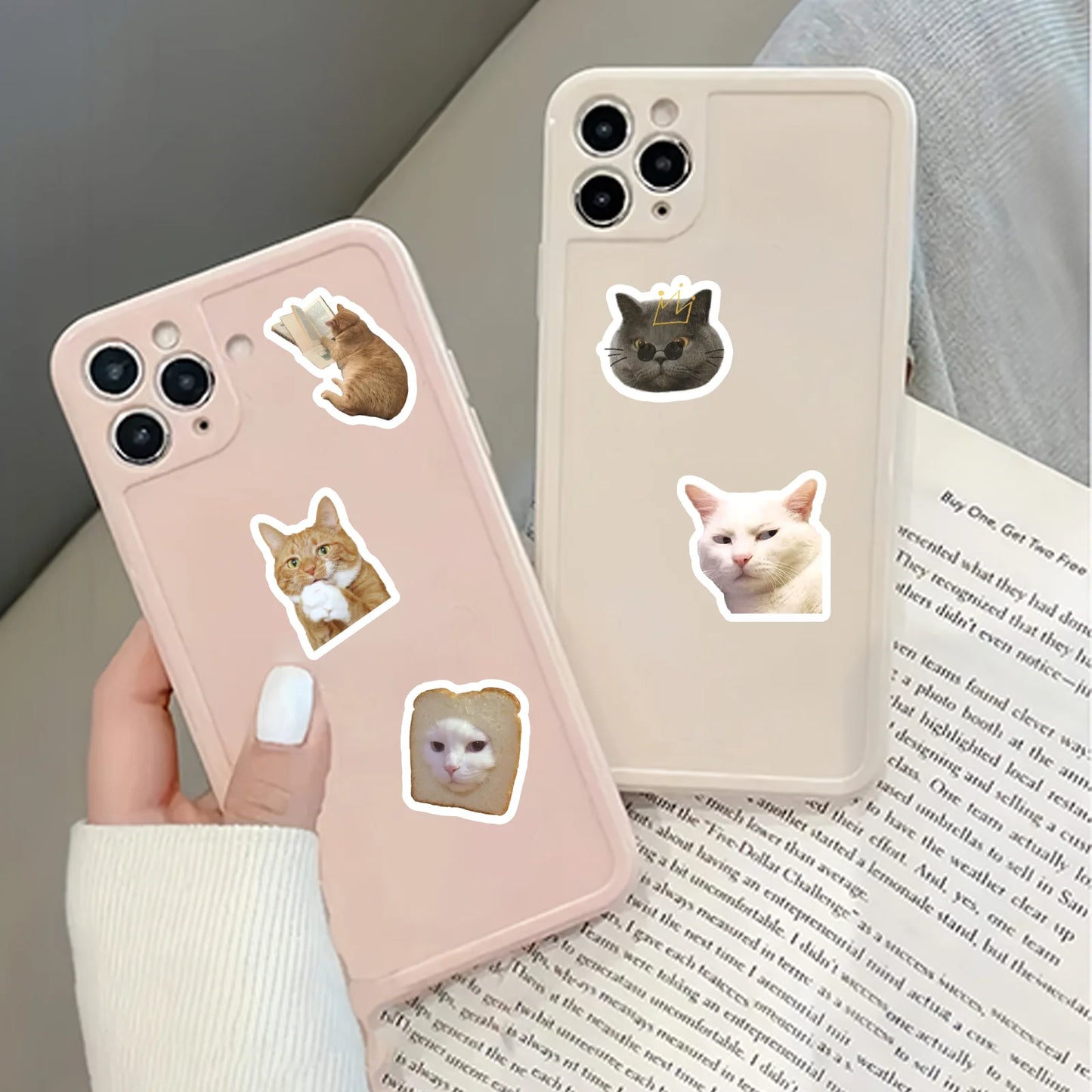 46pcs/Bag,Cat Stickers,Be for Suitcase Skateboard Luggage Laptop Phone Diy Sticke Decoration Stationery School Supplies Toys