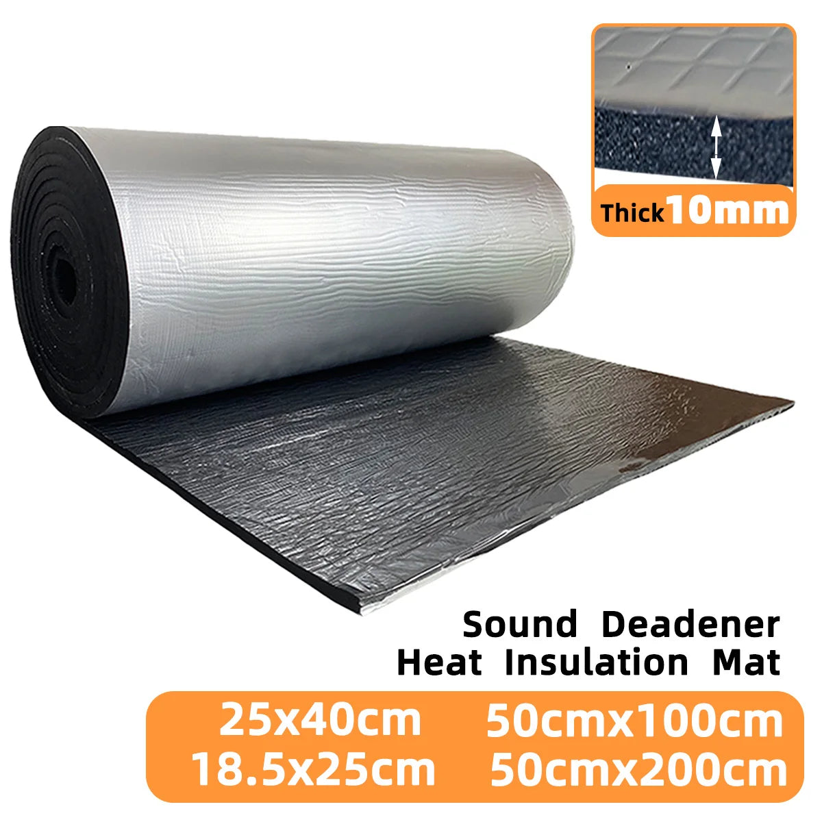 10mm Thick Car Insulation And Soundproofing Pad Self-Adhesive DIY Car Insulation And Soundproofing Shock-Absorbing Cotton