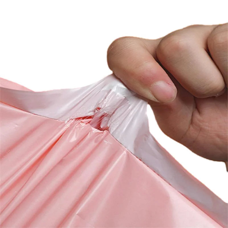 100Pcs Lotus Root Powder Envelope Storage Bags PE Plastic Courier Shipping Bag Waterproof Self Adhesive Seal Pouch Mailing Bags