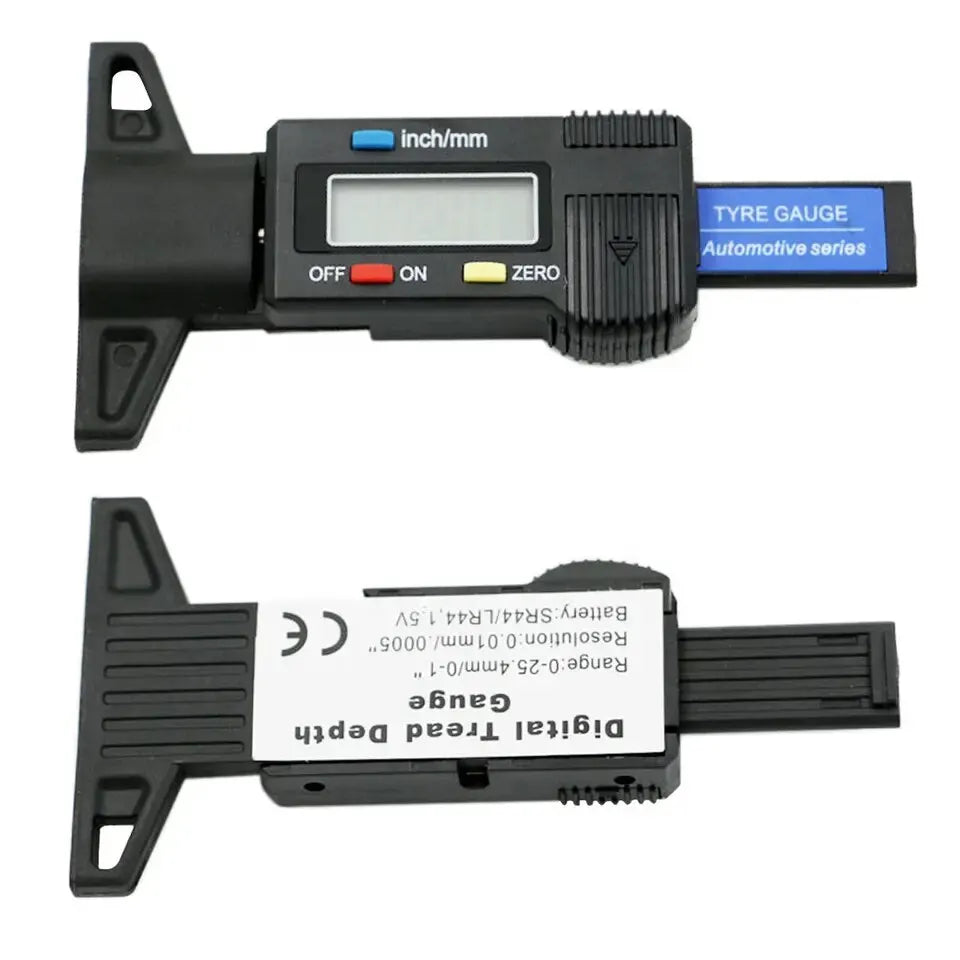 Jauge de profondeur numérique 1 pièce Pied à coulisse Jauge de profondeur de bande de roulement LCD Jauge de bande de roulement de pneu pour pneu de voiture 0-25 mm Outil de mesure Pied à coulisse Outils de réparation