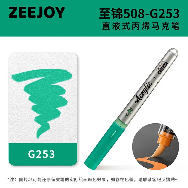 ZEEJOY 120/12/1 Colors Direct Liquid Acrylic Marker Pens Waterproof Pen Soft Brush Nib for Manga School Art Supplies Stationery