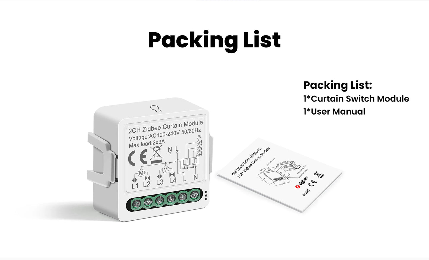 GIRIER Tuya Smart Wi-Fi RF433 ZigBee Curtain Switch Module for Electric Roller Shutter Blind Motor 1/2CH Works Hey Google Alexa
