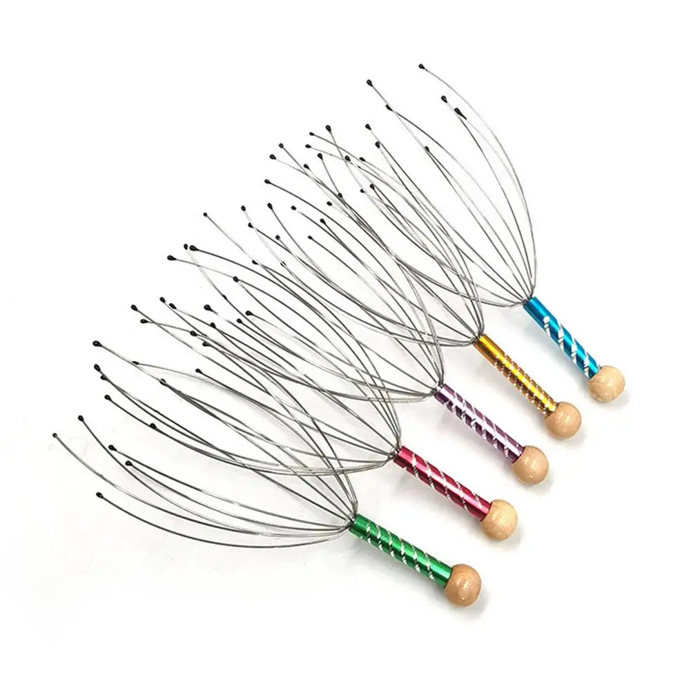 Octopus Head Massager Scratching Scalp Relaxation Relief Body Massager Scratcher Relieves Tension Health Care Tools Random Color