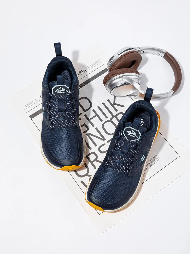 HOBIBEAR Unisex Hiking Sneakers Lace-Up Walking Shoes Outdoor Travel Artificial Leather Sneakers - Shoppiline