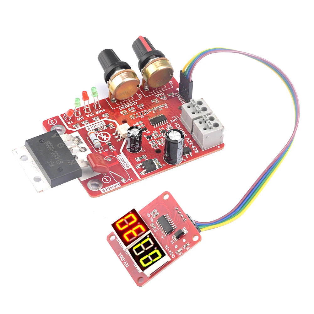 AC9-12V DIY NY-D01 Control Board 40A/100A Spot Welding Machine Control Board Welder Panel Adjust Time Current Digital Display - Shoppiline