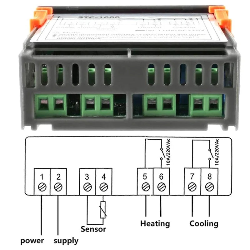 STC-1000 Digital LED Temperature Controller Heating Cooling Centigrade Thermostat 2 Relays Output with NTC Sensor Probe 12v 24v - Shoppiline