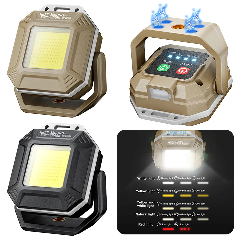COB LED Inspection Lamp Waterproof Flashlight with Magnetic Base Emergency Light Rechargeable for Car Repair Emergency Workshop - Shoppiline