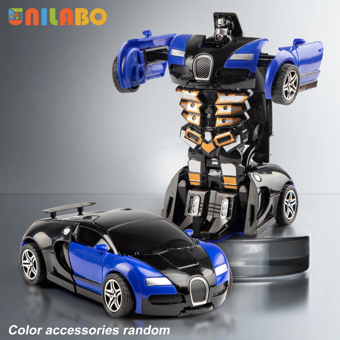 Transformable Robot Sports Car Toys, No Batteries, Educational Kids Gift, Colorful Model Vehicle for Play Learning