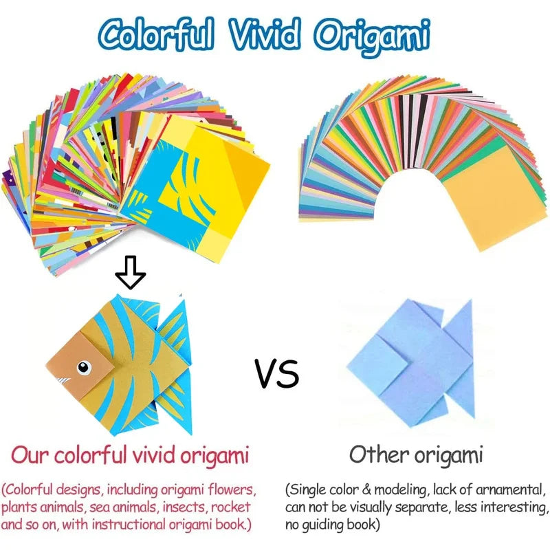Origami Kit with 30/96 Sheets Paper & Guide Book, DIY Craft Art for Beginners kids，Multiple difficulty level challenges