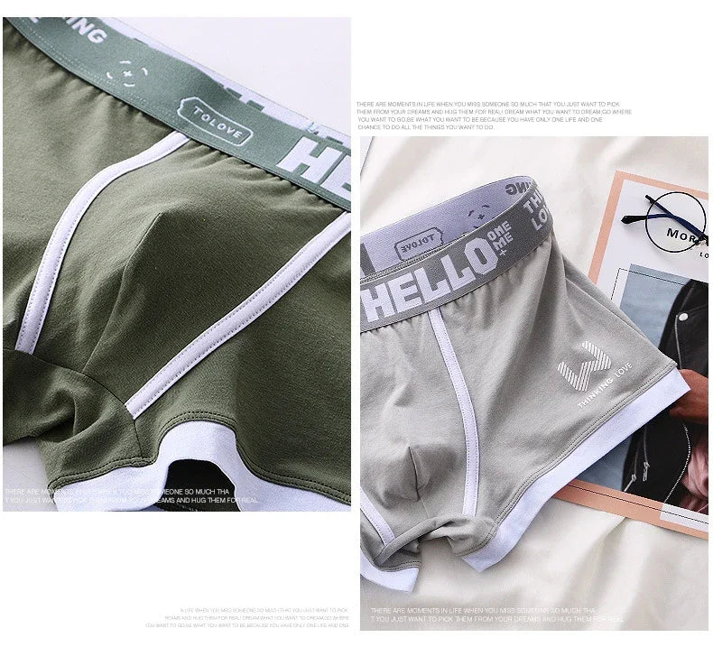 1 caleçon pour homme en coton, sous-vêtement 3 couleurs L XL 2XL 3XL, ceinture douce à lettres respirante, souple, mode sport