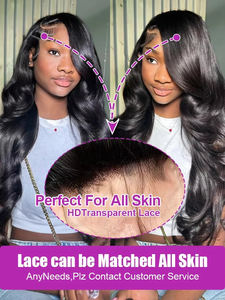 Wet And Wavy Lace Frontal Perücke Echthaar 13x6 Roh HD Transparent Body Wave Echthaarperücken 40 Zoll 13x5 Lace Front Perücke für Frauen