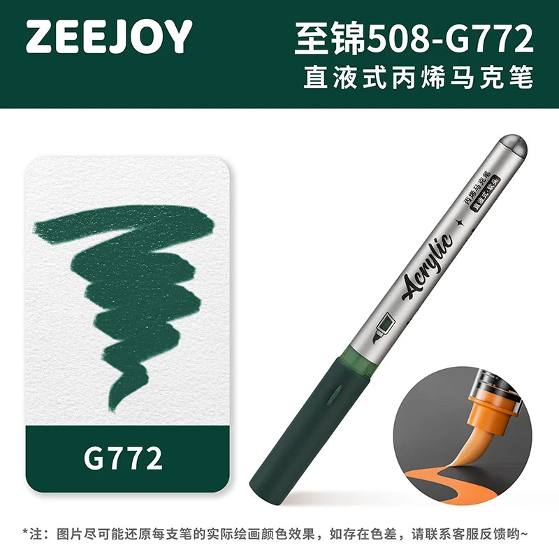 ZEEJOY 120/12/1 Colors Direct Liquid Acrylic Marker Pens Waterproof Pen Soft Brush Nib for Manga School Art Supplies Stationery