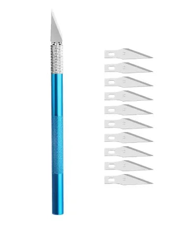 Engraving Cutter with Blade Metal Handle, Craft Carving, Sculpture Paper, Non-Slip Knife, DIY Repair, Leather Tools