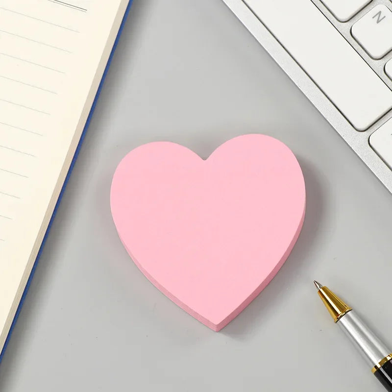 100 Sheets Heart Sticky Notes Notepad Self Sticky Note Pads Notebook Planner Sticker for Office School Stationery Accessories