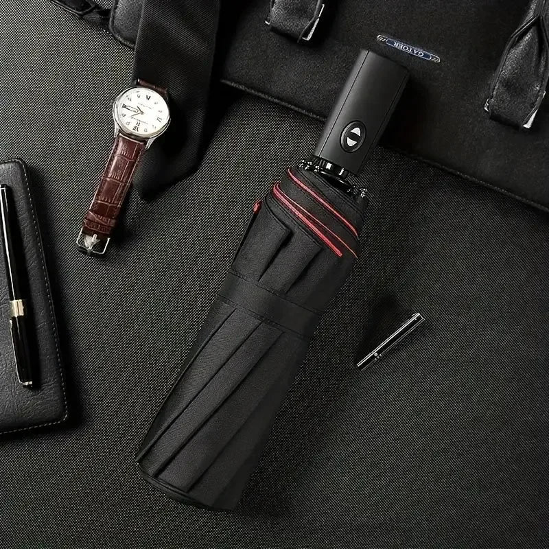 Automatic 10 Bones Sunny Umbrella, Windproof Sunny And Rainy Business Men And Women Folding Umbrella