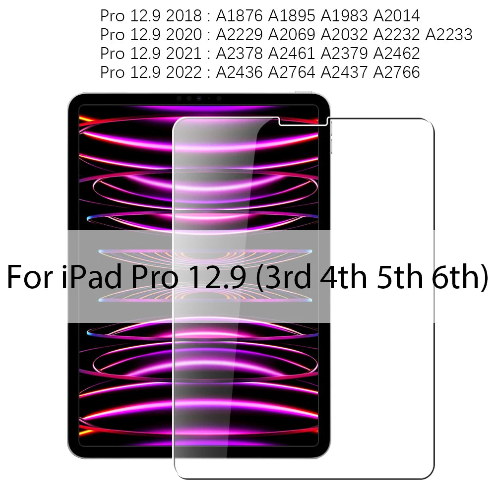 Tempered Glass Screen Protector For Ipad Pro 13 11th M5 M4 2025 12.9 A16 Air 11 5 4 M3 M2 10 9 9th 10th Generation Mini 7 6 Film