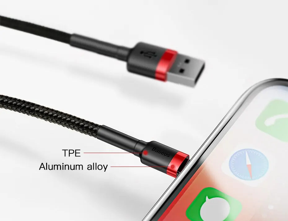 Baseus USB Cable for iPhone 14 13 Pro Max Fast Charging USB Cable for iPhone 12 Mini Pro Max Data USB 2.4A Cable