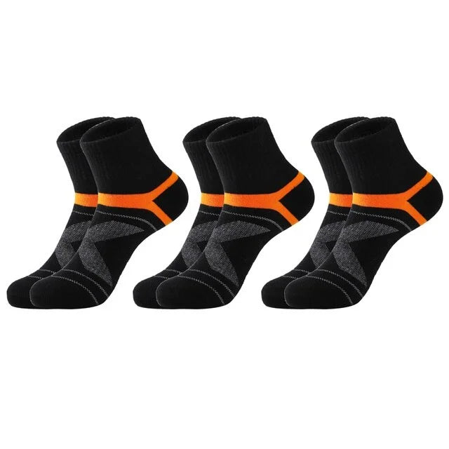 3 paires de chaussettes noires de haute qualité pour hommes, chaussettes de sport noires, décontractées, douces, pour la course à pied, d'été, absorbantes, respirantes, chaussettes masculines