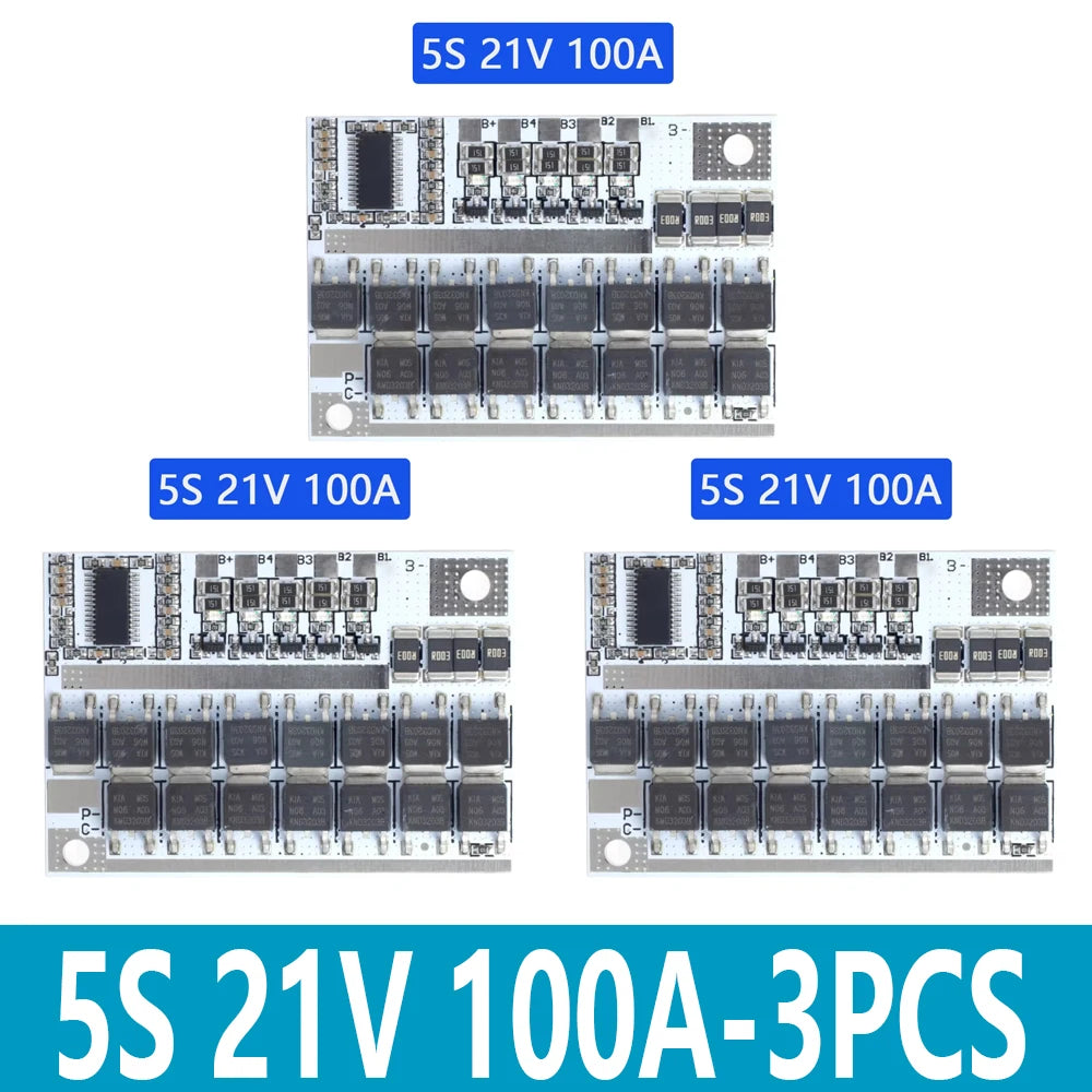 3S/4S/5S Bms 12.6V 16.8V 21V 3.7V 100A Li-ion Lmo Ternary Lithium Battery Protection Circuit Board Li-polymer Balance Charging