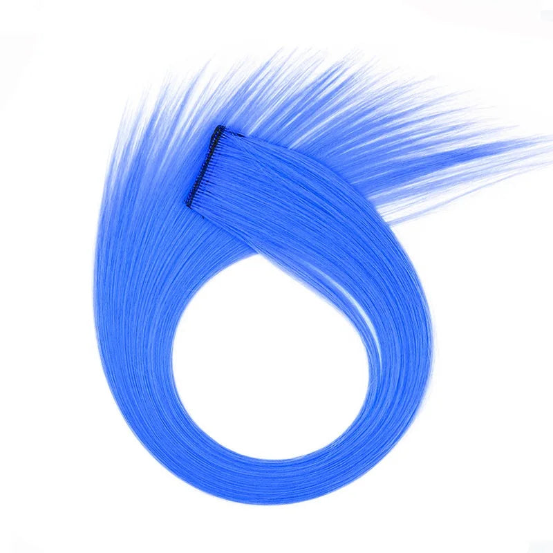 22Inch Synthetic Long Straight Clip In Hair Extensions High Temperature Hairpieces Rainbow Colors Hair Accessories for Women