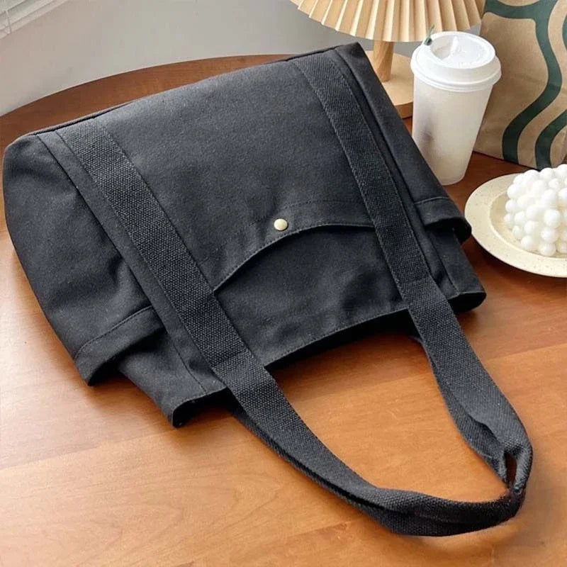 Large Capacity Canvas Tote Bags for Work Commuting Carrying Bag College Style Student Outfit Book Shoulder Bag Shopping Bag