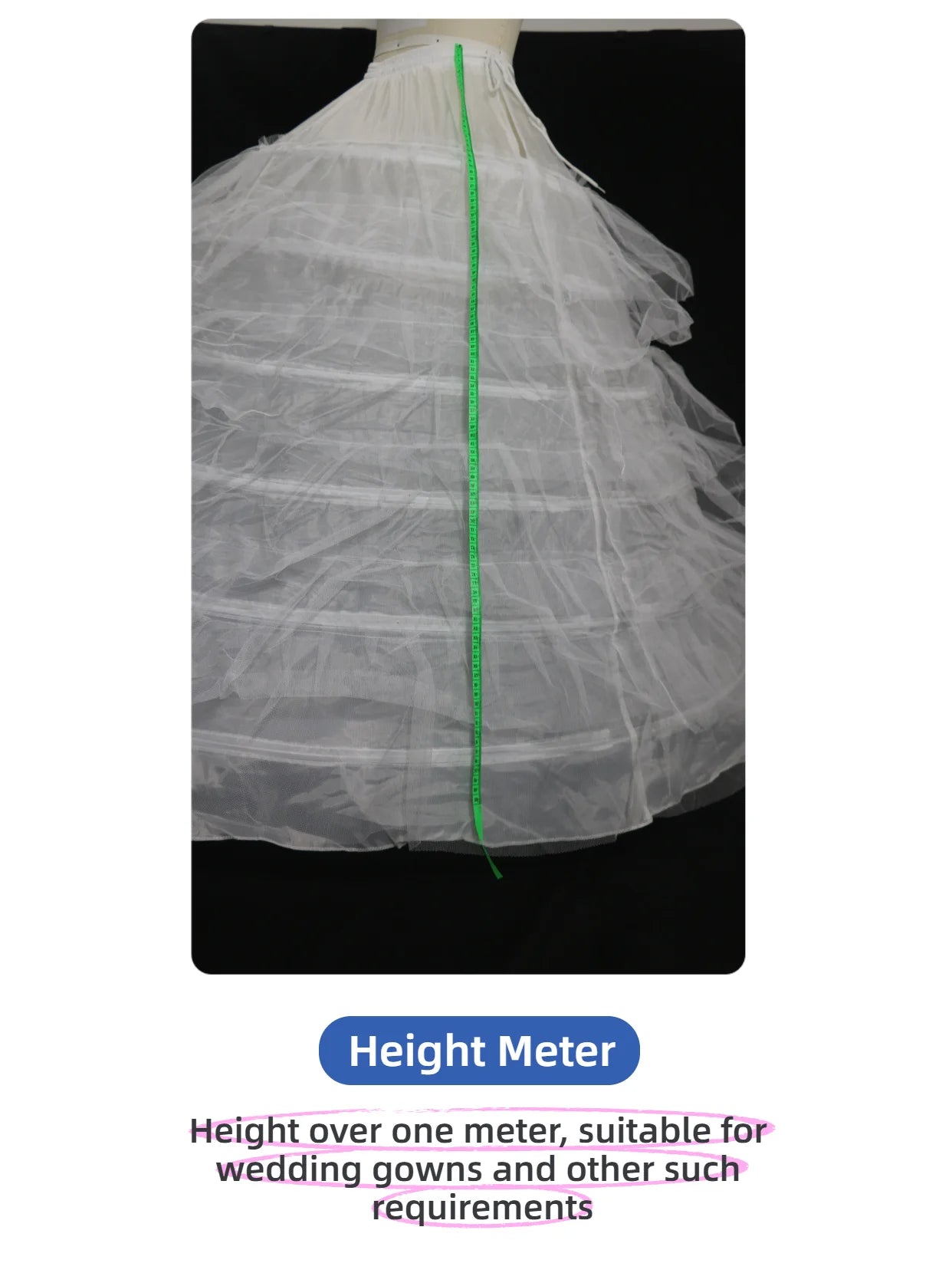 New Hot Sell 4 Hoops Big White Petticoat Super Fluffy Crinoline Slip Underskirt For Wedding Dress Bridal Gown In Stock