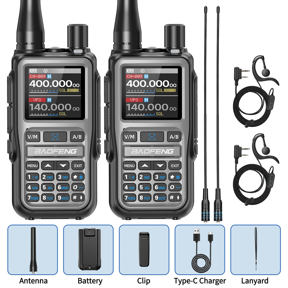 BAOFENG UV-5R Mini Walkie Talkie Multi Band Bluetooth Programming Wireless Copy Frequency 999CH AM FM Long Range Two Way Radio - Shoppiline