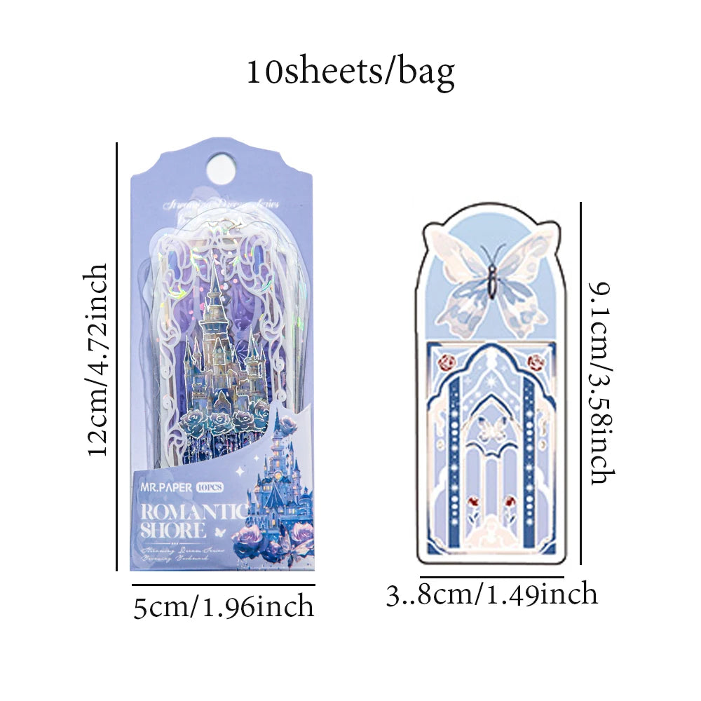 Mr.paper 10 pièces/sac Marque-pages kawaii Streamer Papeterie étudiant marque-pages pour livres marque-pages cadeau amusant accessoires de livre