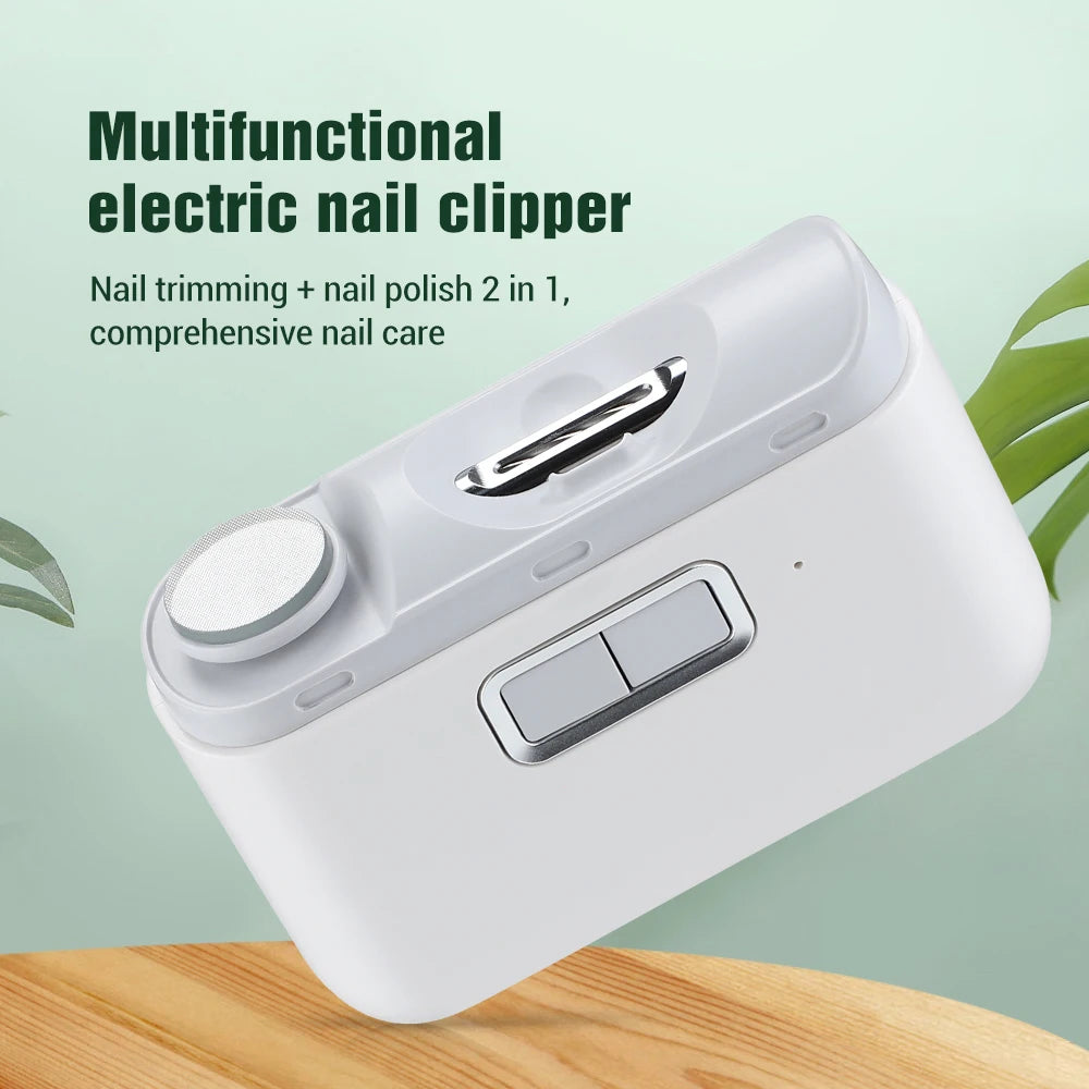 Coupe-ongles électrique avec lumière LED 2 en 1 automatique, lime à ongles, tondeuse pour bébé et adulte, mini outils de manucure, soin des ongles