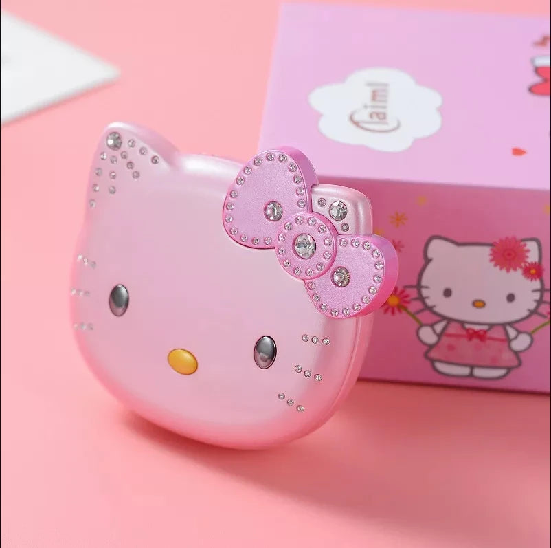 New K688 Hello Kitty Cute Mini Girl Mobile Phone With Flip Cartoon No Lock Children Dual Card Mobile Phone Kids Gift Kawaii Toys