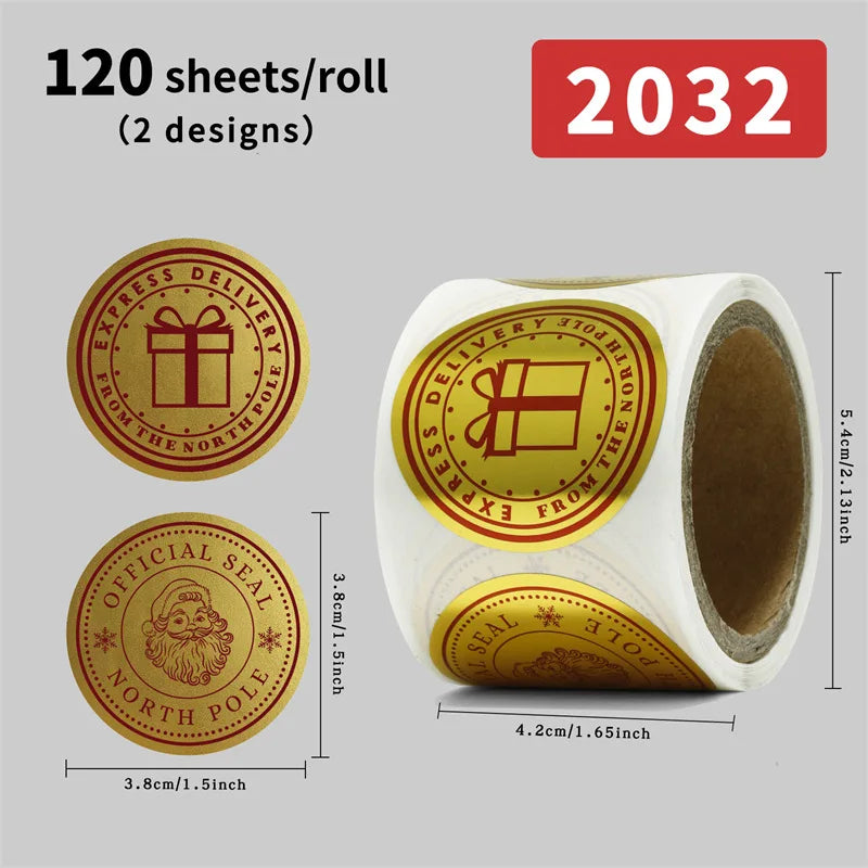 120 Stück Geschenkverschlussaufkleber Weihnachtsdesign Selbstklebend PP Weihnachtsmann Post Festliche Party Geschäftsdekorationsetiketten