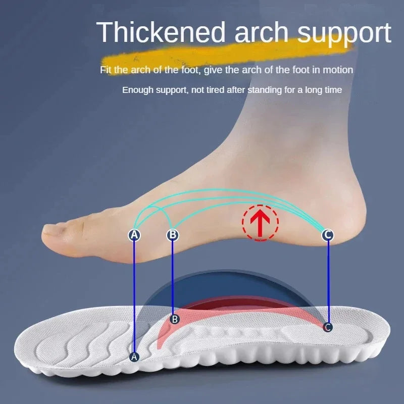 Latex Sport Insoles Soft High Elasticity Shoe Pads Orthotic Breathable Deodorant Shock Absorption Arch Support Insole New