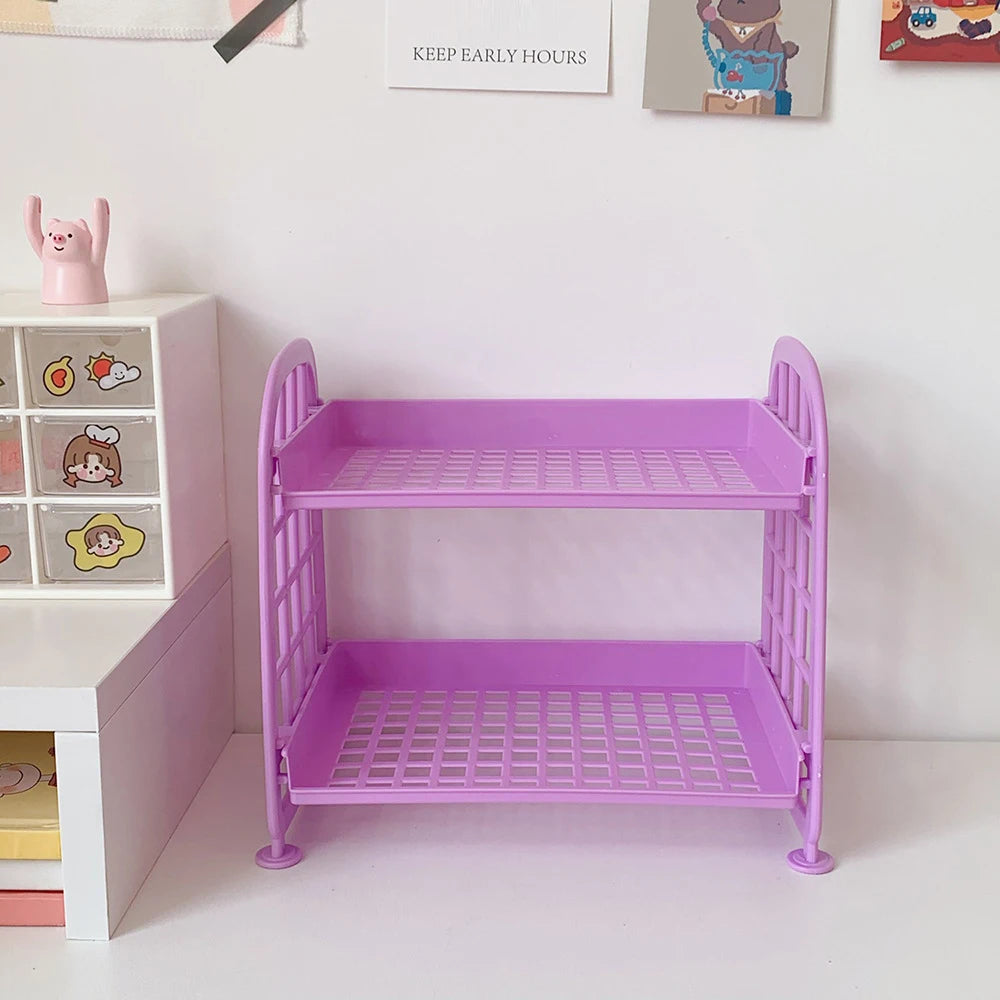 High Appearance Horizontal Desktop Storage Shelf Simple Multi-storey Dormitory Storage Shelf Computer Office Available