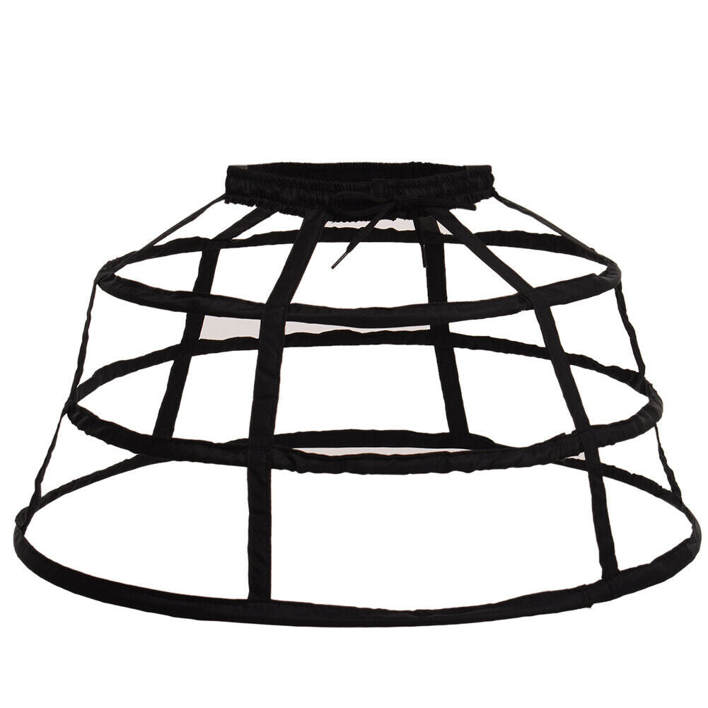 Girls 3 Hoops Crinoline Cage Bustle Petticoat Women Adjustable Pannier for dress