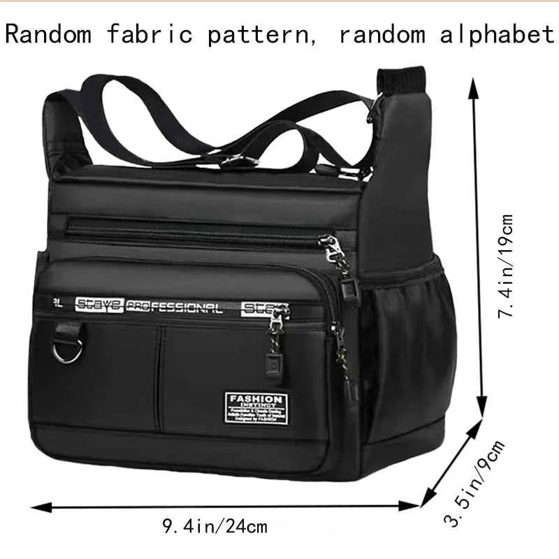 Men's cross-body bag with multi-layered pockets, adjustable shoulder strap, business single-shoulder bag