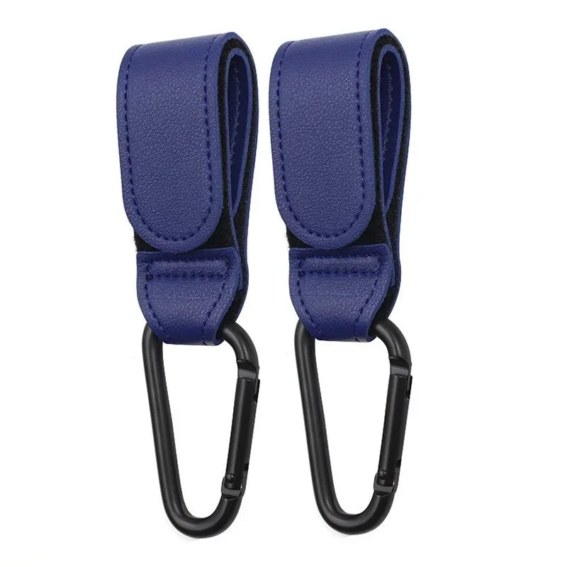 1/2pcs PU Leather Baby Bag Stroller Hook Pram Cart Organizer 360 Degree Rotatable Hook High-quality Crochet Stroller Accessories