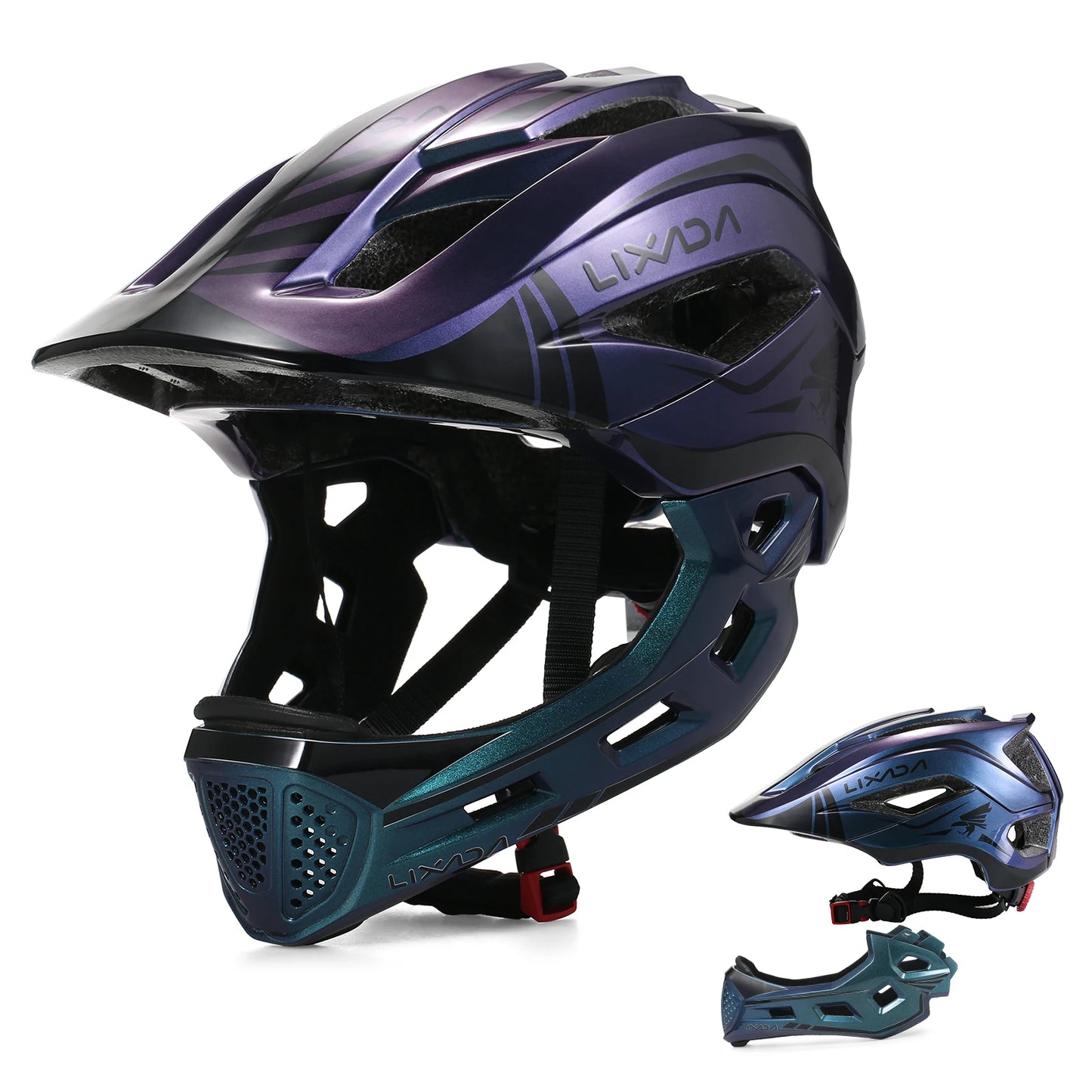 Lixada Kids Full Face Helmet Detachable Children Sports Safety Bike Helmet Protective Gear for Cycling Skateboarding Roller Skat - Shoppiline
