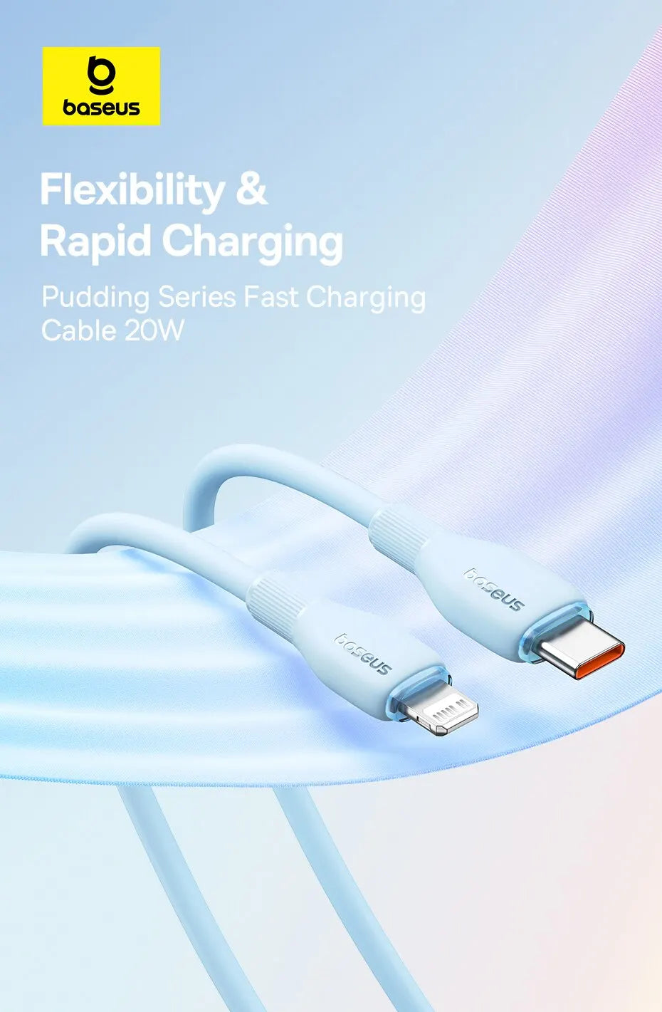 Baseus TPE 20W USB C Cable For IPhone 14 13 12 11 Pro Max XS Fast Charging Cable Type C To Lighting Date Wire For iPad Macbook