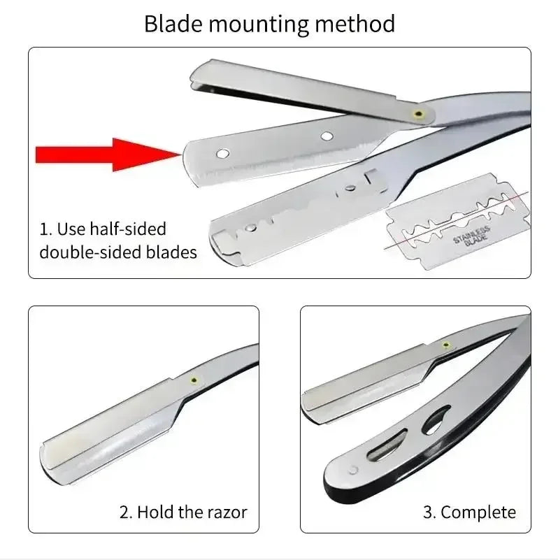 Barber Razor Edge Stainless Steel Shaver Men Professional Manual Shaver StraightFolding Shaving Shave With Blade