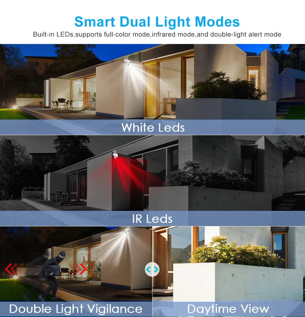 3MP WiFi Camera Home PTZ IP Camera Auto Tracking Security CCTV Camera Color Night Audio Wireless Surveillance Camera - Shoppiline