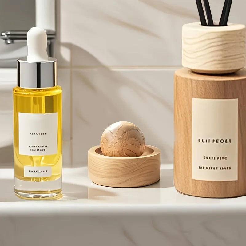 Car & Home Essential Oil Diffuser - Made of Wood Mini Cute Natural Fragrance Diffuser Suitable for Bedroom Living Room Bathroom