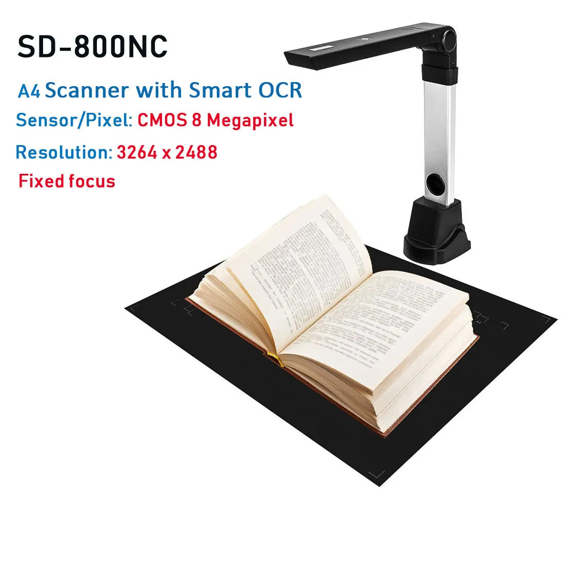 NETUM Book Scanner T101 Autofocus Document Scanner Max A4 A3 Size with Smart OCR Led Table Desk Lamp for Family Home Office - Shoppiline