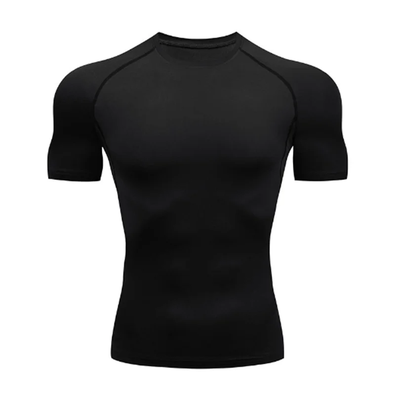 2025 Compressed T-shirt Men's sportswear Running T-shirt Elastic Quick-drying Exercise T-shirt for men exercising in the gym