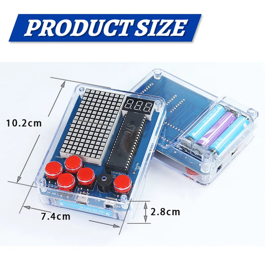 DIY Kit Electronic Pixel Game Console LED Dot Matrix Digital Tube Display DIY Soldering Kit STC15F2K60S2 MCU Double-Sided PCB - Shoppiline