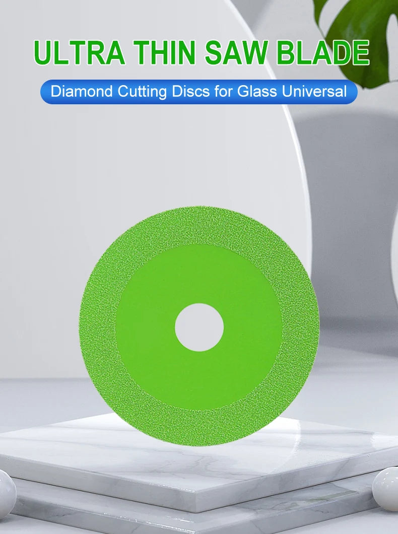 Diamond Ultra Thin Green Brazing Blade Cutting Blade Ceramic Jade Glass Tile Wine Bottle Grinding Cutting Saw Blade Tool