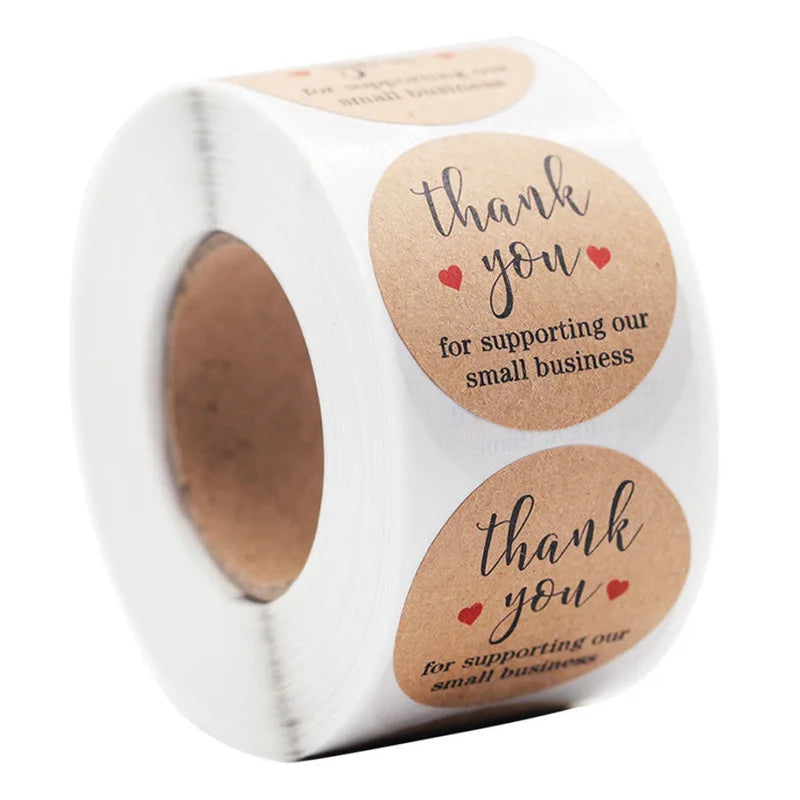 500 Pcs Baking Kraft Paper Heart Shape Labels for Packaging, Envelope Seals, Small Business, Wedding, Birthday, Party Gift Wrap