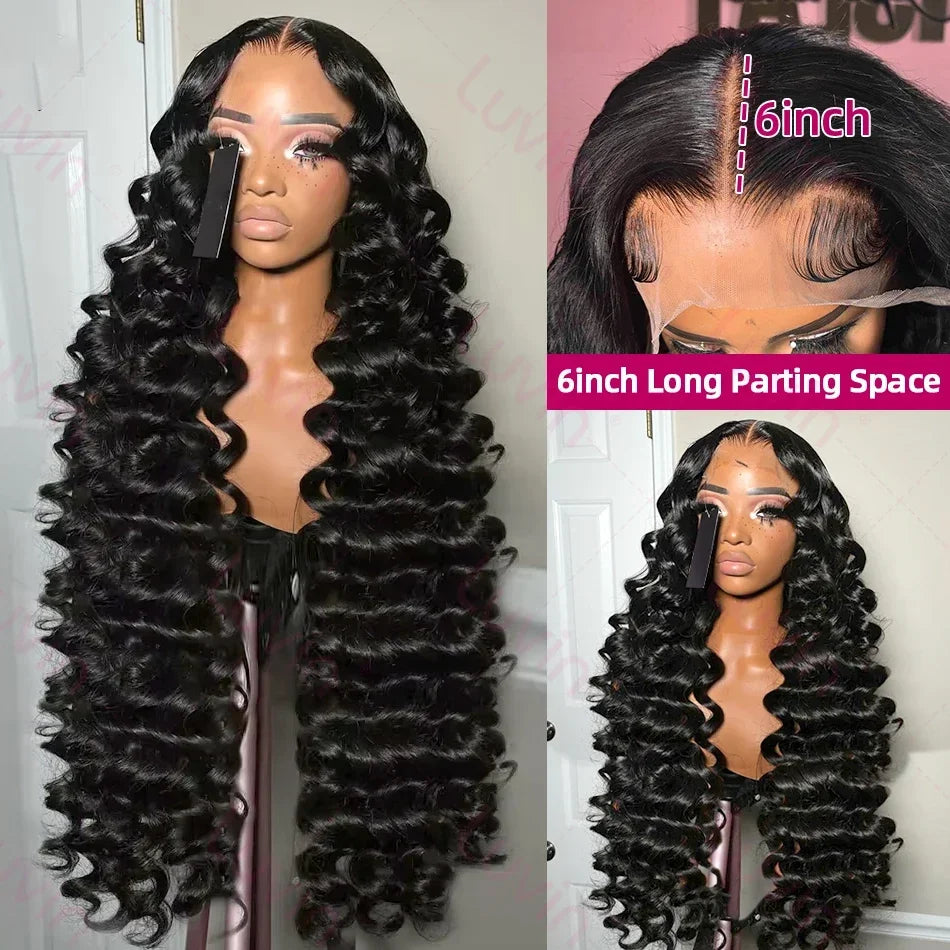 40 42 Inch Loose Wave 13x6 HD Lace Frontal Wig Human Hair Brazilian Loose Deep Waves Curly Wigs Lace Front Wigs For Women