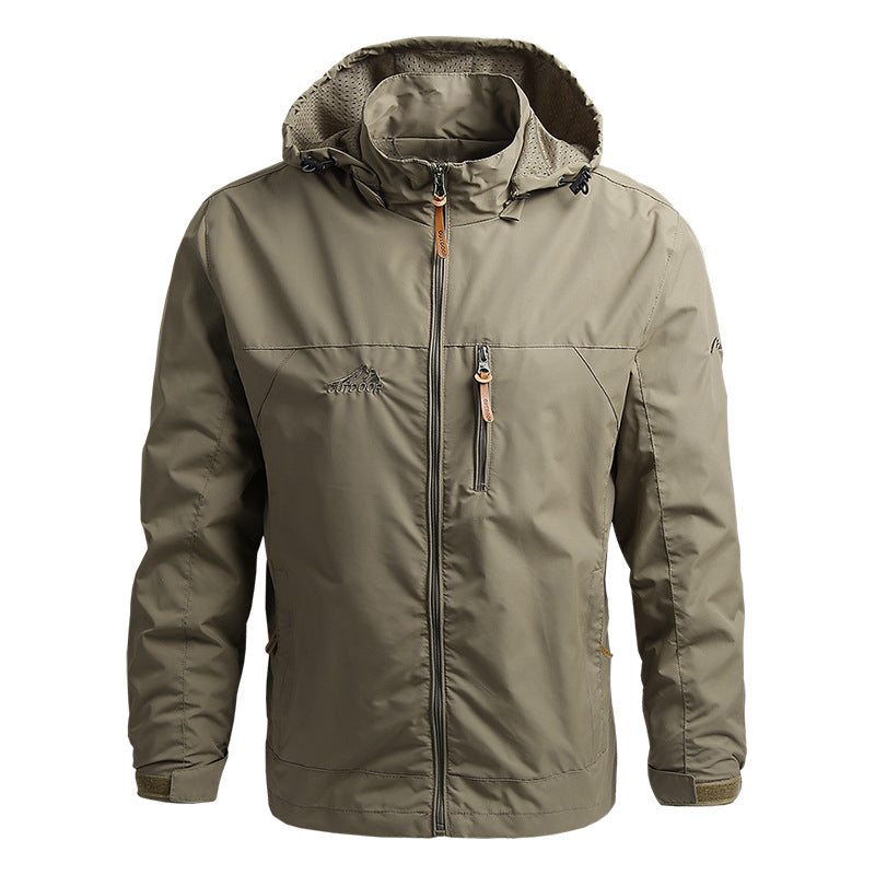 Windbreaker Herren Taktische Jacke Wasserdicht Outdoor Kapuzenmantel Sport Militär Europäische Größe S-5XL Feldklettern Dünne Oberbekleidung