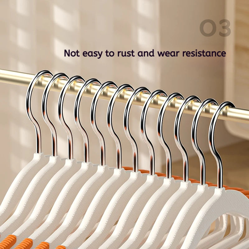 10Pcs Black/Orange/Grey Multifunctional Wet and Dry Household Hanger Suitable for Hanging Clothes Bedroom Wardrobe Anti-Slip - Shoppiline